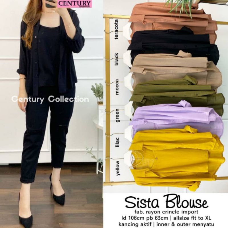 KEMEJA RAYON + INNER (LD±110cm) - SISTA BLOUSE //JF496