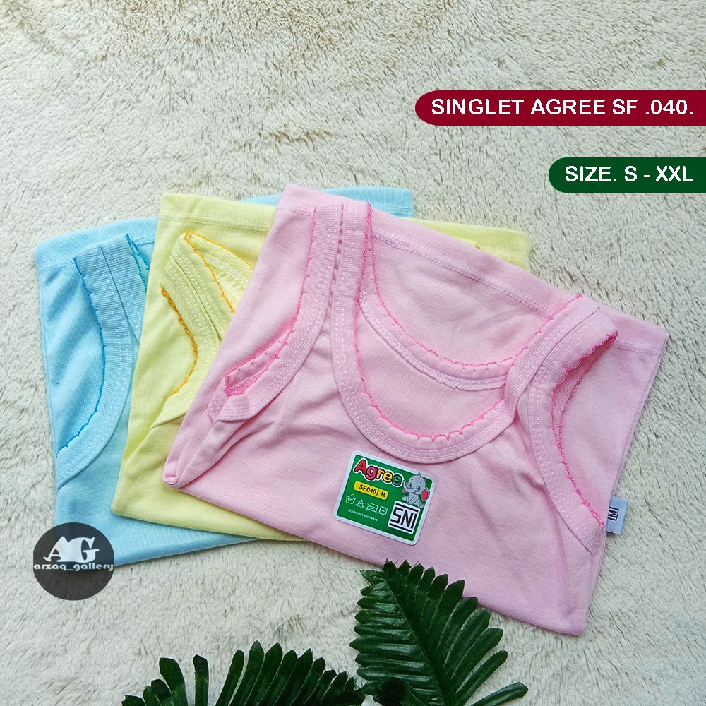 6 pc - Kaos singlet pakaian dalam anak Agree SF 040 Warna - Singlet agree SF 040 Warna | Kaos Dalam Anak | Pakaian Dalam | Singlet | Tangtop