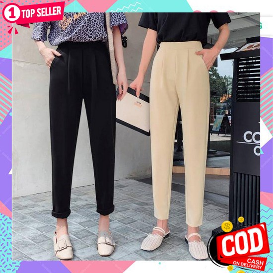 Celana Bawahan Tunik Warna Coksu Coklat Susu Kulot Pants Panjang Wanita Polos Bahan Kain Katun Terba