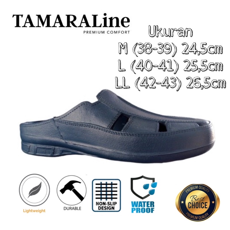 Sepatu Sandal Selop Slide Slip on Karet Pria Dewasa / Remaja - TAMARALINE 193 / Bahan Premium Lentur Empuk Ringan Kuat Anti Slip Anti Air / Model Casual Santai Rumah Kerja Outdoor Kamar Mandi  Murah Original