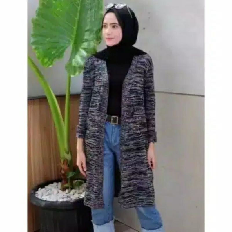 Long Cardi Dewasa / Kardigan panjang Cardigan Twist Rajut