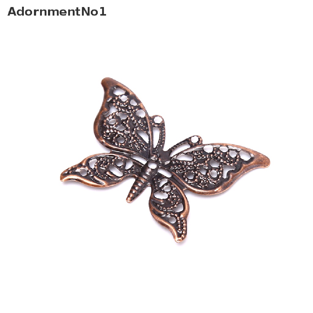 (AdornmentNo1) 50pcs / Set Konektor Butterfly Filigree Bahan Metal Gaya Vintage Untuk Membuat Perhiasan DIY