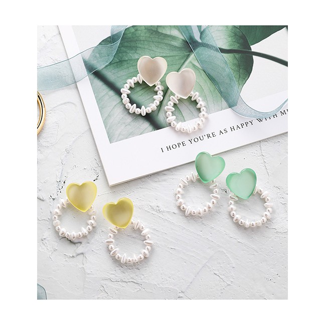 LRC Anting Tusuk Fashion 925 Silver Needle Irregular Pearl Ring Earrings F89338