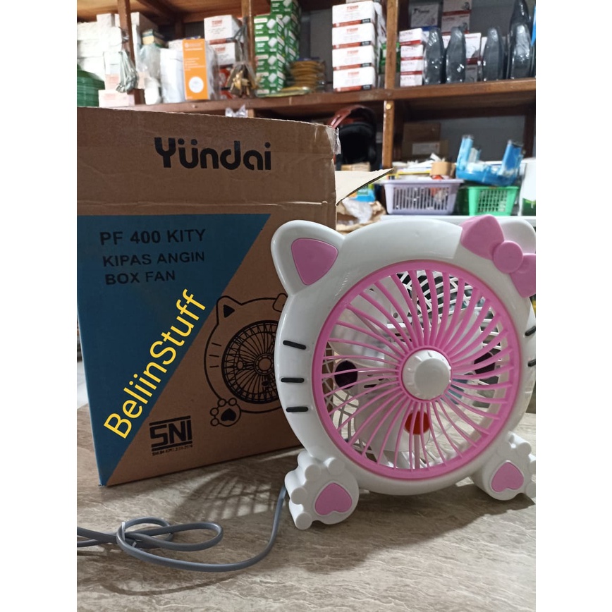 Kipas Karakter Merek YUNDAI PF 400 IRON MEN, HELLO KITTY, DUCK/ Kipas Meja/ Kipas Unik dan Lucu