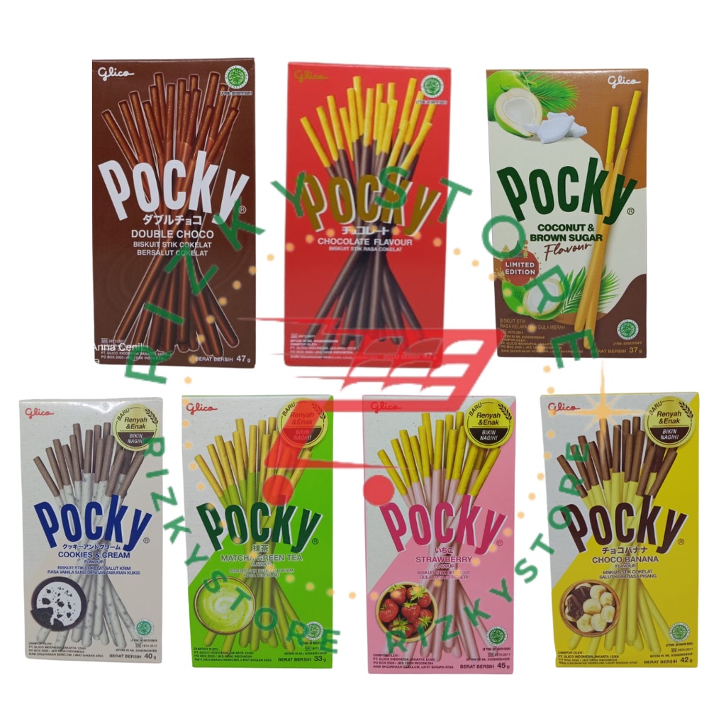 Glico Pocky Snack  Impor Halal/ biskuit bersalut coklat rasa