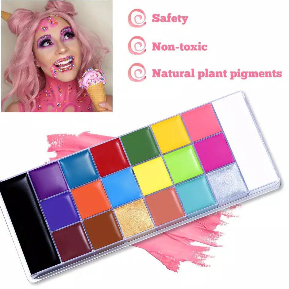 ♗ Face body painting ucanbe Athena pallete wajah set 20 warna oil base ❈