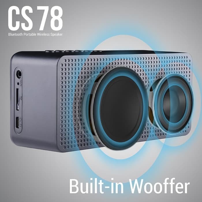 Comson CS78 Speaker Portable Bluetooth dengan Alarm dan Jam Digital FS