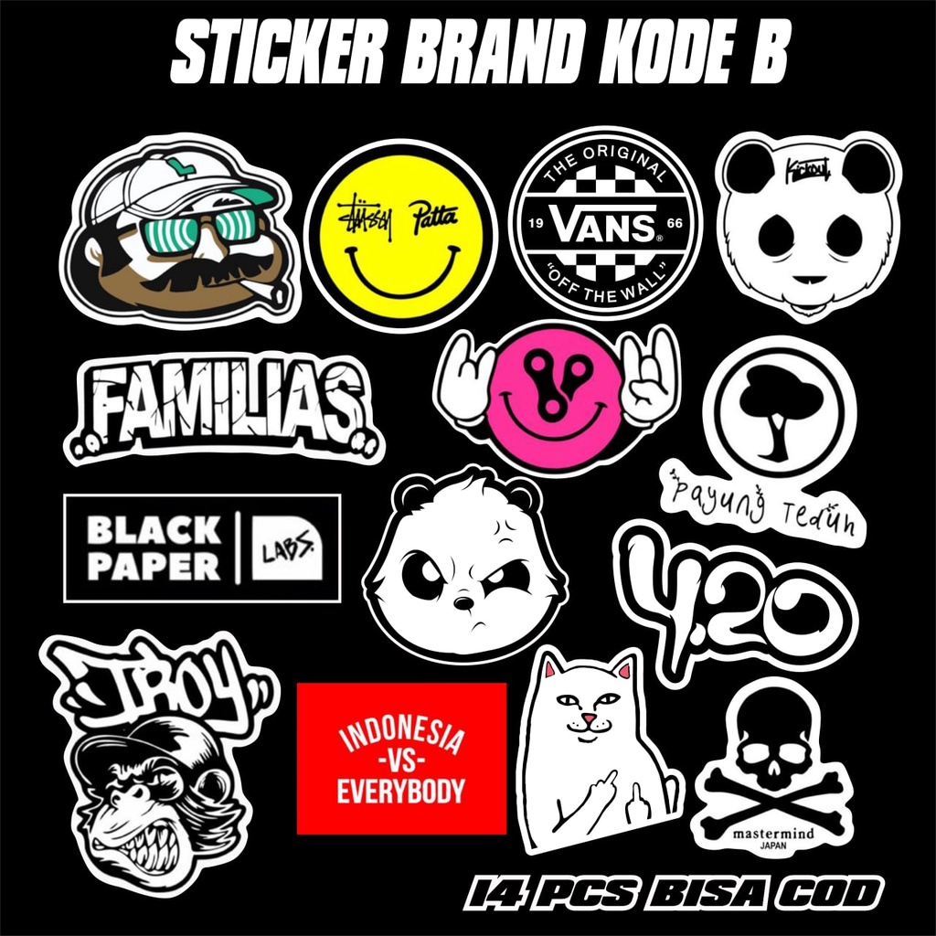 

STIKER BRAND KODE B PRINTCUT SUDAH POTONGAN STIKER PACK