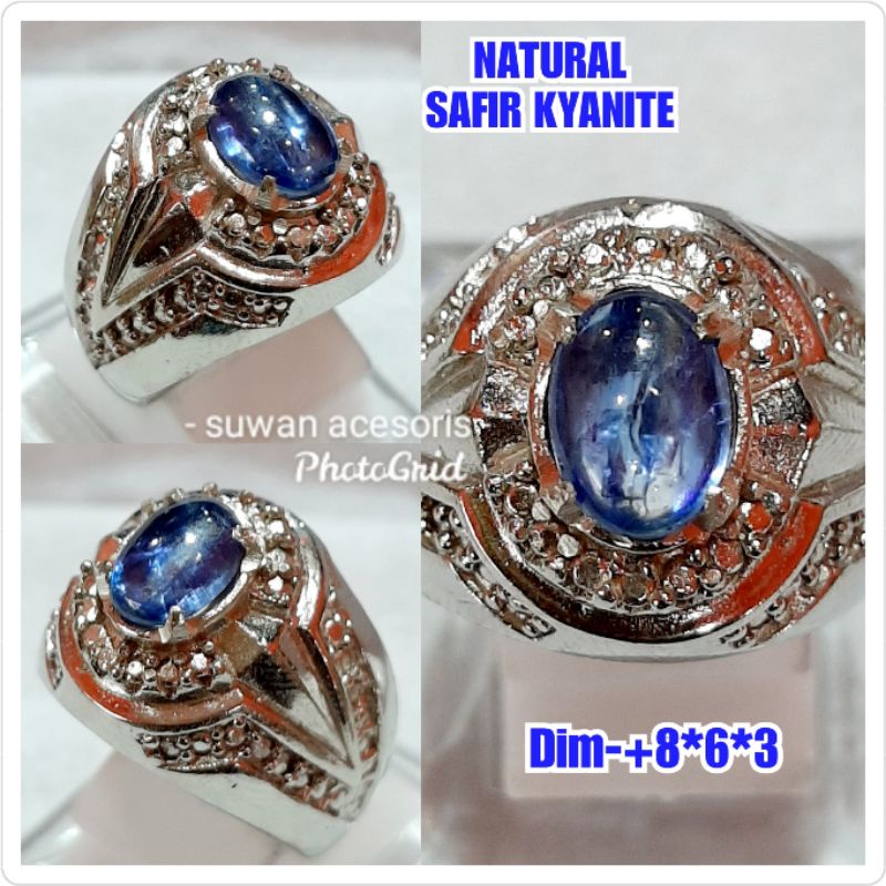 batu permata blue safir kyanite cristal cincin safir asli 02