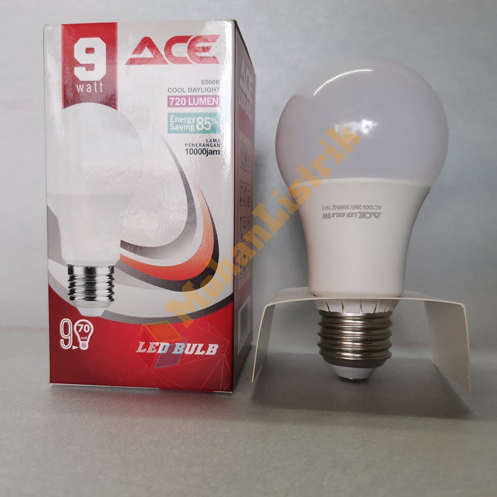 Lampu Led ACE Garansi 9 Watt Led Bulb Putih Terang