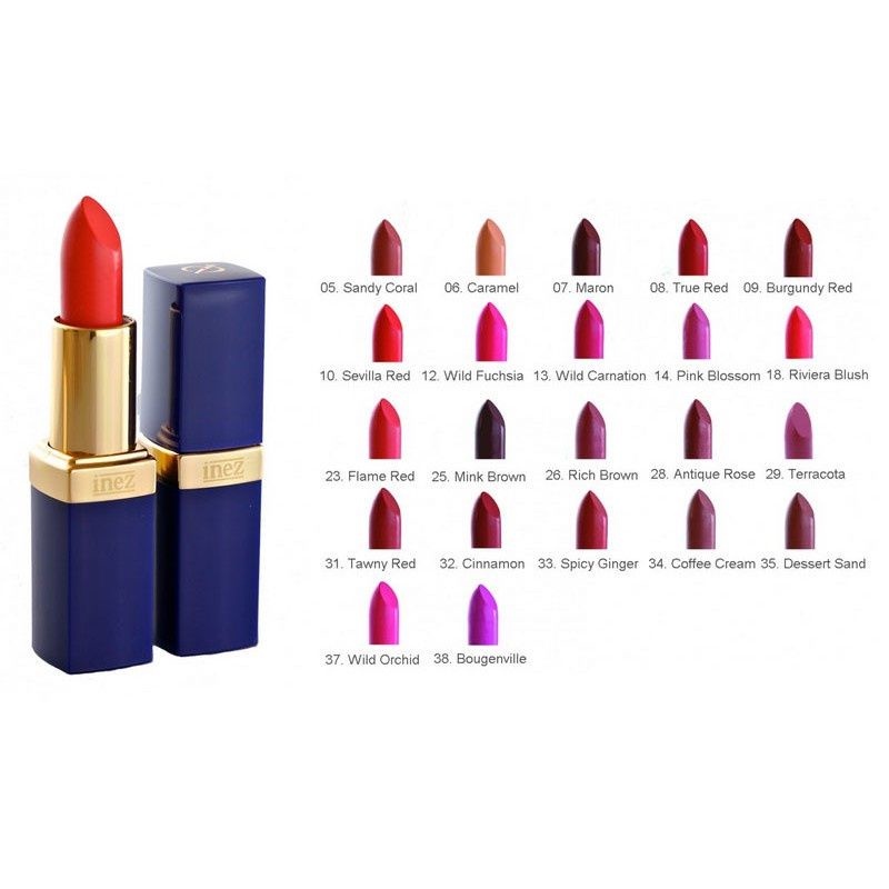 Inez Color Contour Plus Lipstick moisture matte lipstik padat