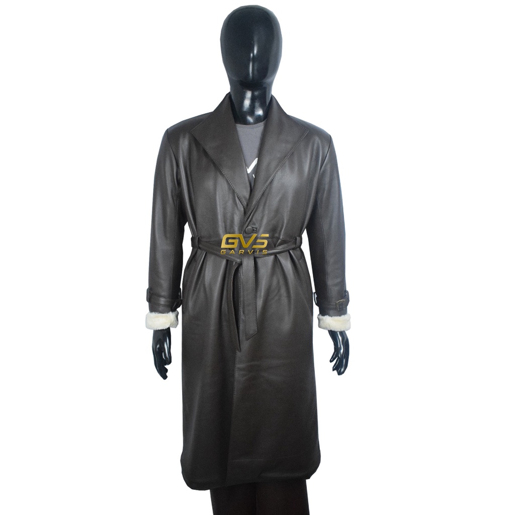 Jaket Kulit Coat Garvis Leather Super Nappa Custom Jaket Panjang Jubah Pria Wanita