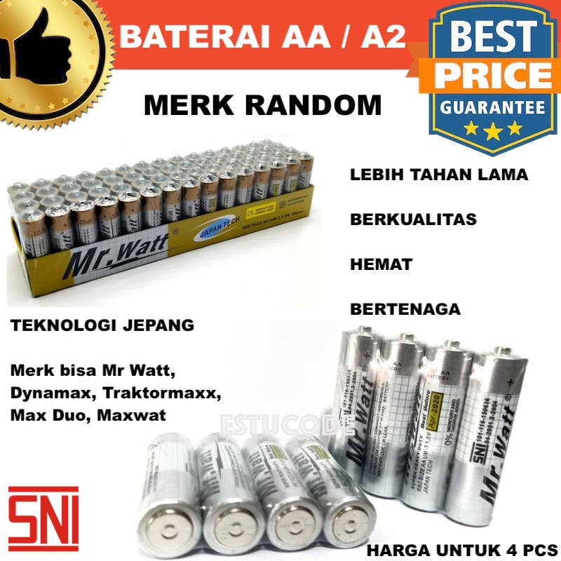 Baterai Mainan AA A2 Mr Watt Dynamax Traktormaxx Max Duo Maxwat Grosir Murah