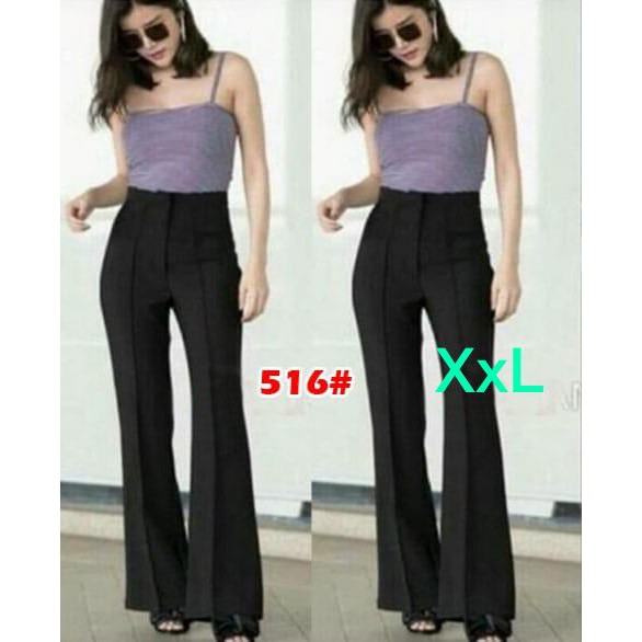 516# XXL celana cutbray list double XL fashion wanita terbaru