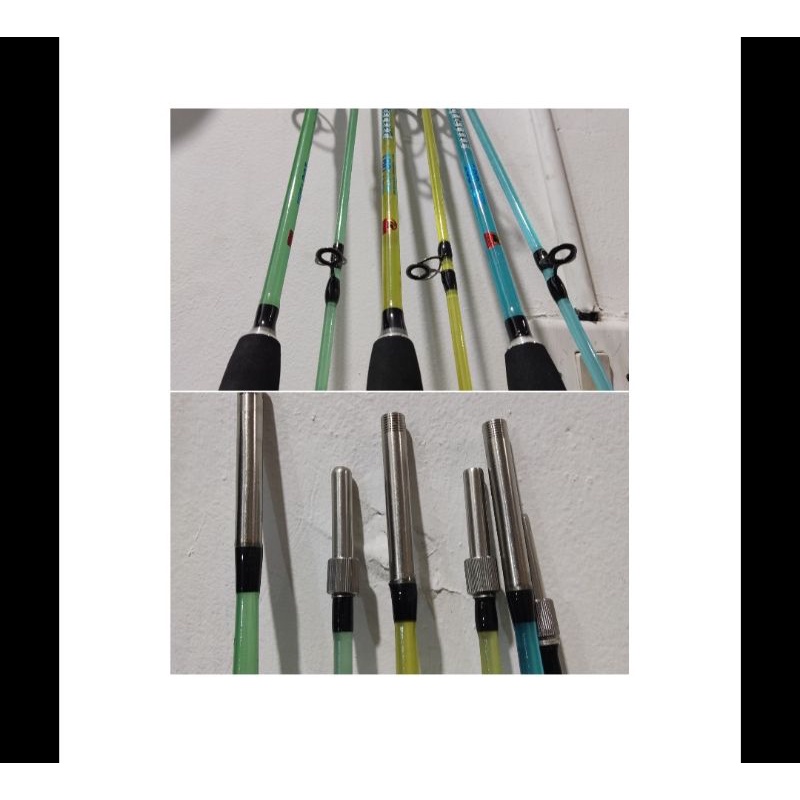 joran pancing sambung 2 panjang 180cm bahan fiber transparan sambungan drat