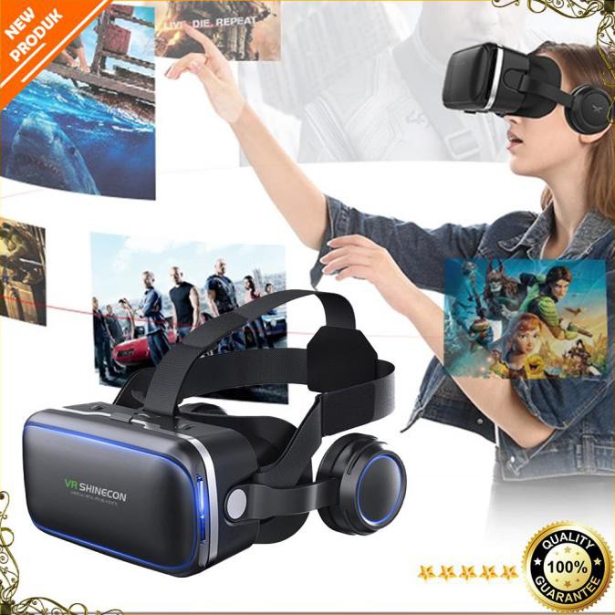 SH8-2 Virtual Box Shinecon 6.0 VR Box 360 Virtual Reality Glasses  dengan Headphone VRpark Black KacaMata Glasses 3D