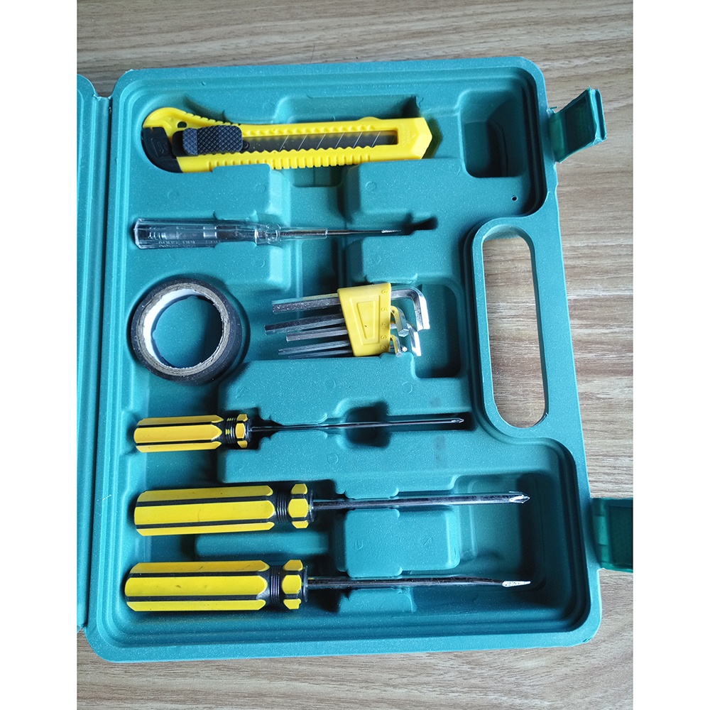 BISA COD Alat Set Perkakas Palu Tang Obeng Kunci Pas Cutter 15 IN 1 - ToolBox Set Alat Tukang Perkakas Repairing Toolkit Toolset