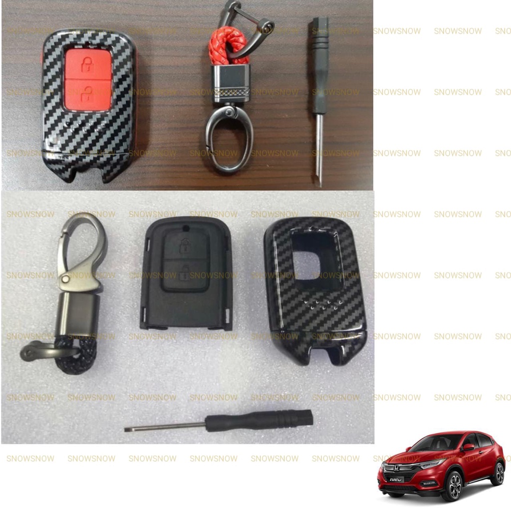 Casing Kunci Carbon Honda Hrv Smartkey Cover Case Keyless