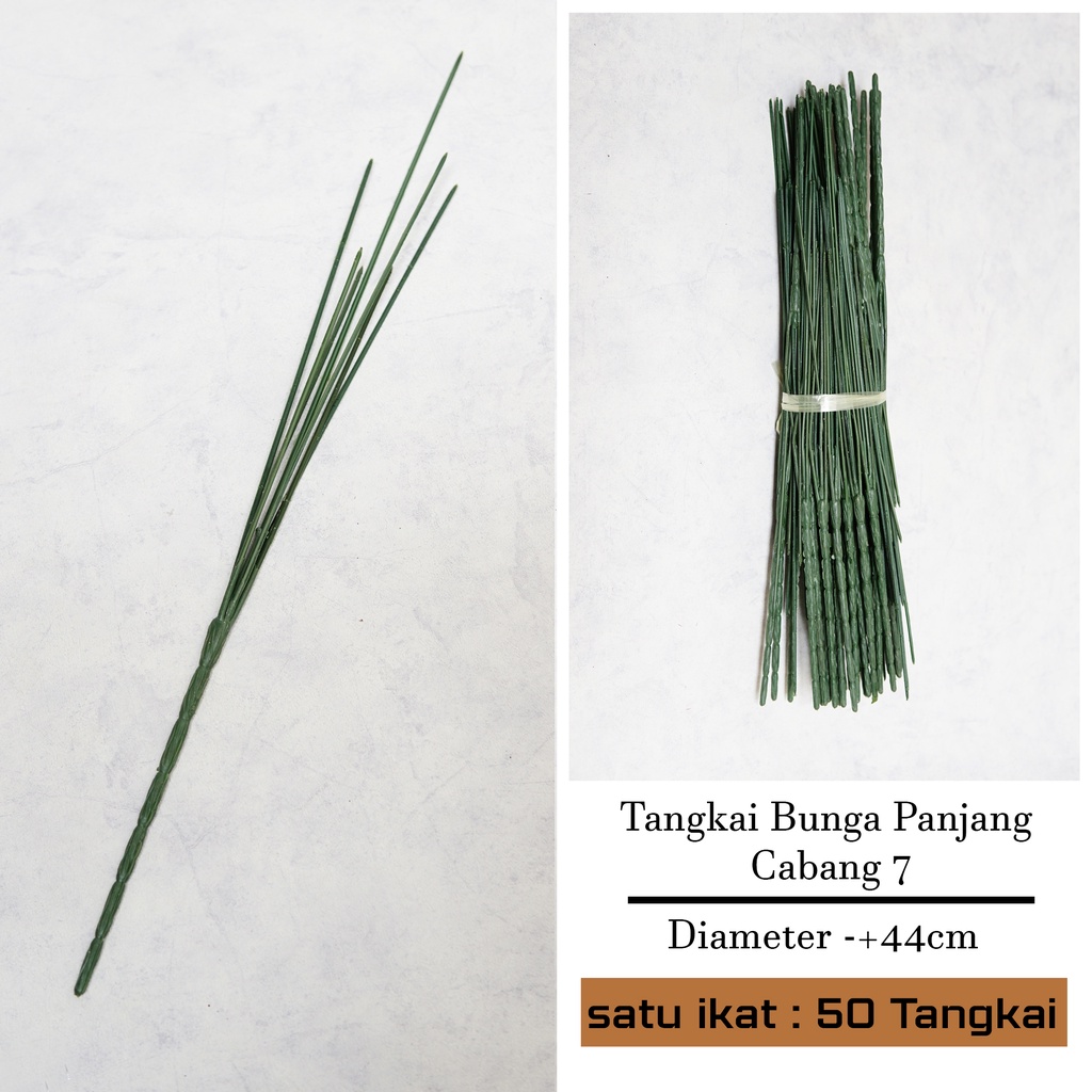 Jual Tangkai Bunga Panjang Cabang 7 (1 Ikat:50 Pcs) / Tangkai Daun