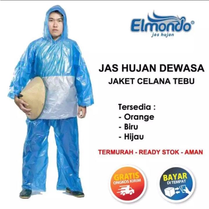 Jas Hujan Murah Jas Hujan Setelan kombinasi (Jaket + Celana) TEBU Plastik