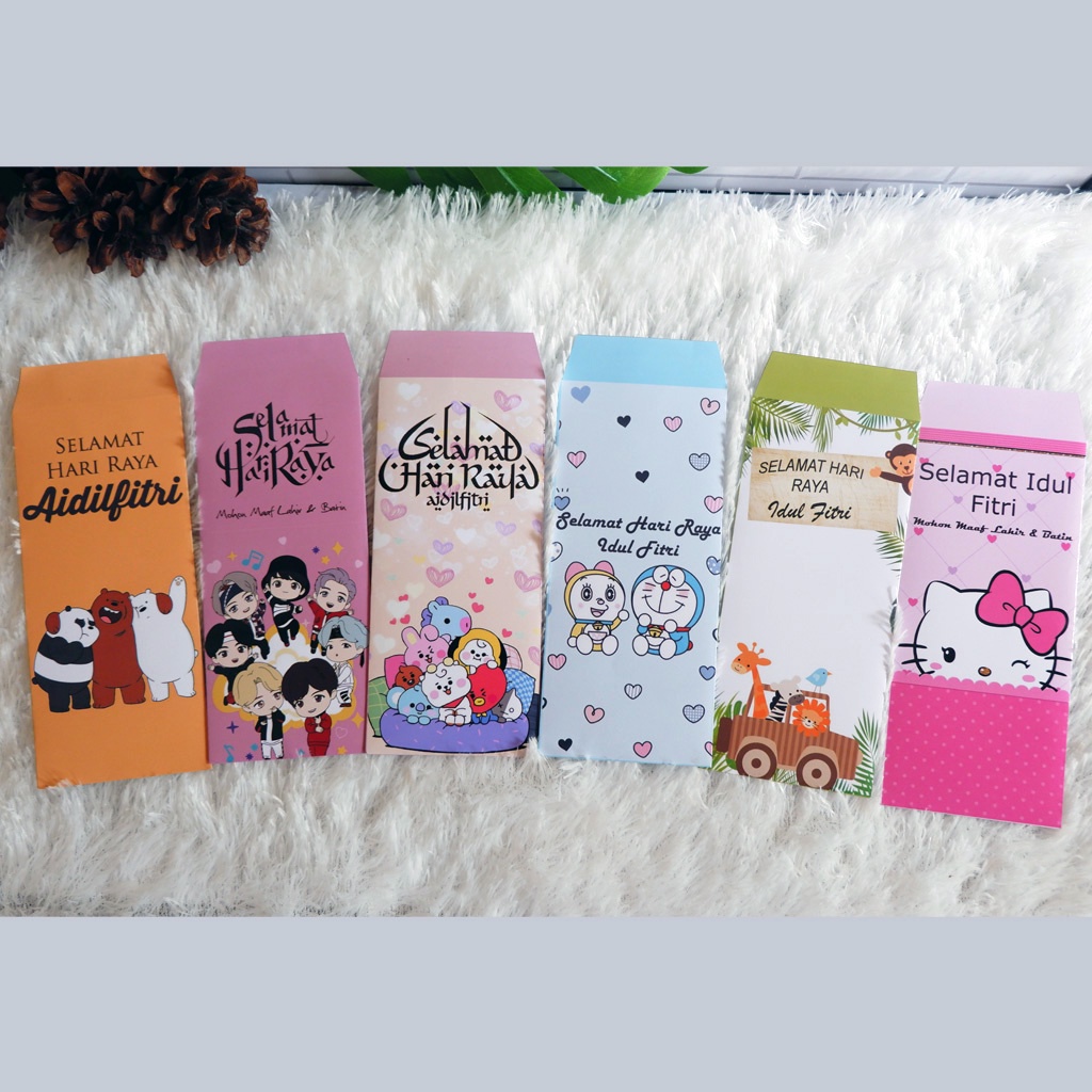 

Amplop Lebaran Idul Fitri Karakter Kartun Unik dan Lucu 2025, Gratis Perekat, 1 Pack isi 10 pcs