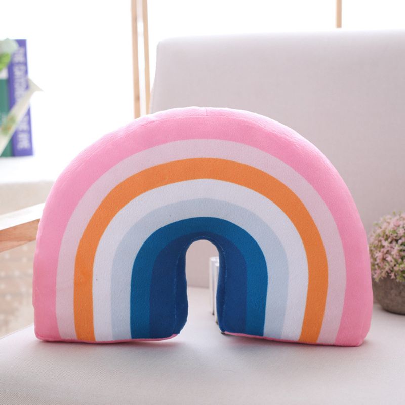 Mary Kids Rainbow U Shape Pillow Bantal Leher Untuk Penopang Kepala Tidur Mainan Mewah Dekorasi Kamar Anak