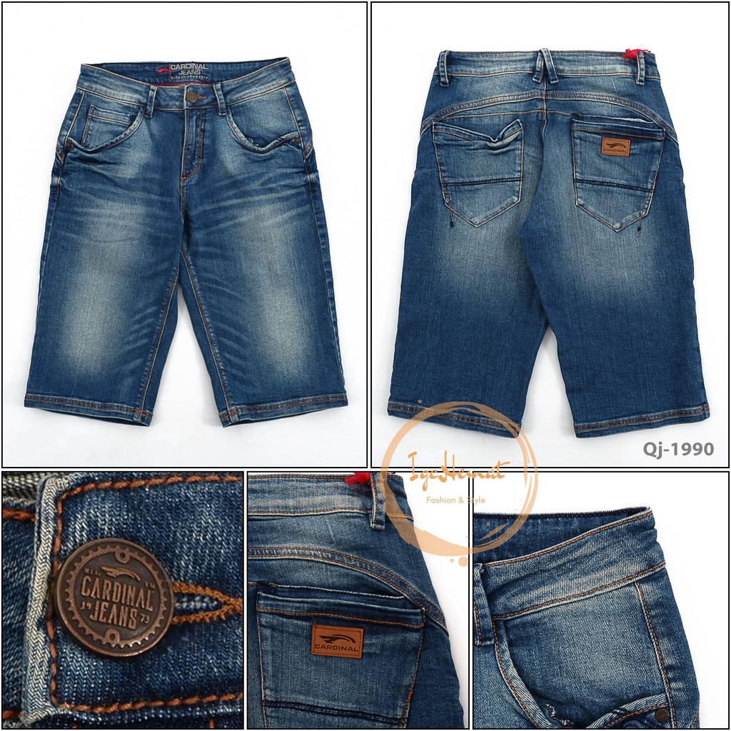 CELANA PENDEK JEANS LAKI LAKI BIRU CARDINAL 33-38[QJ1990]
