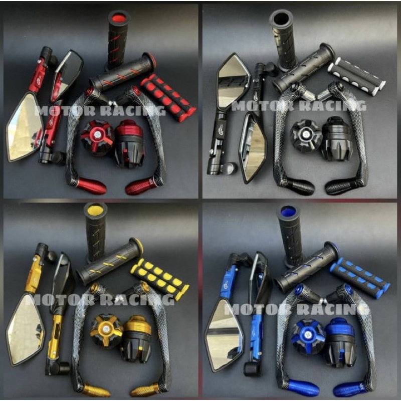 Spion Motor Tomok V2 Proguard Sabit Handgrip Domino Sisik Jalu As Roda Free Karet Handle Rem Universal