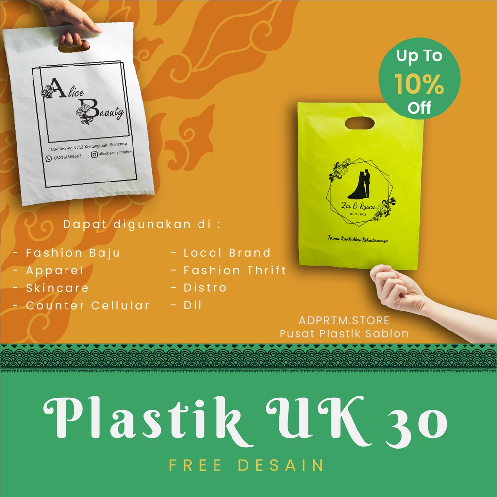 Kantong plastik olshop JUMBO / sablon logo 30 x 40 ORIGINAL / plastik sablon / packing baju kantong 