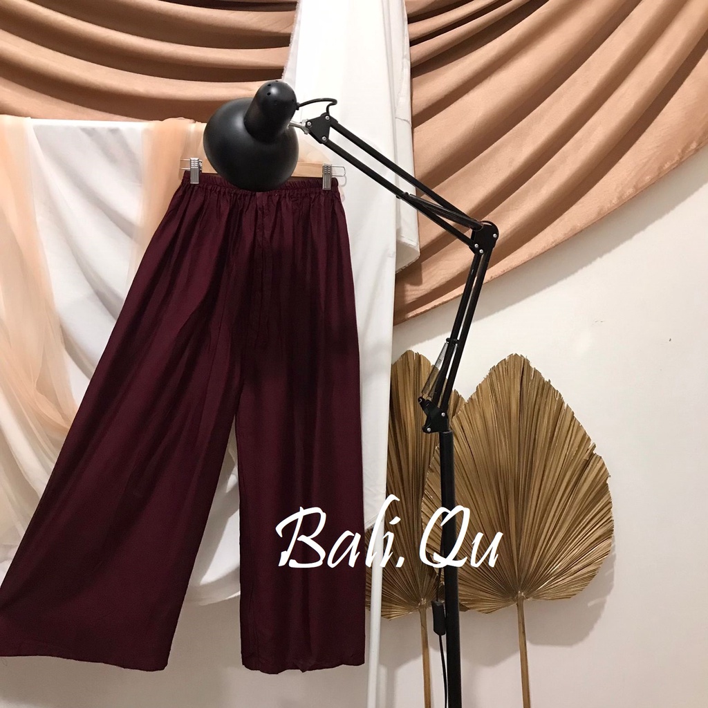 Celana Kulot Panjang Polos Jumbo Bali Qu-REDWINE