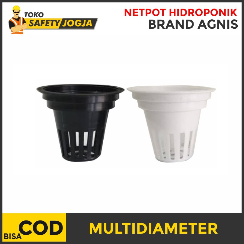 50 PCS Netpot Hidroponik / Pot Tanaman Hitam dan Putih