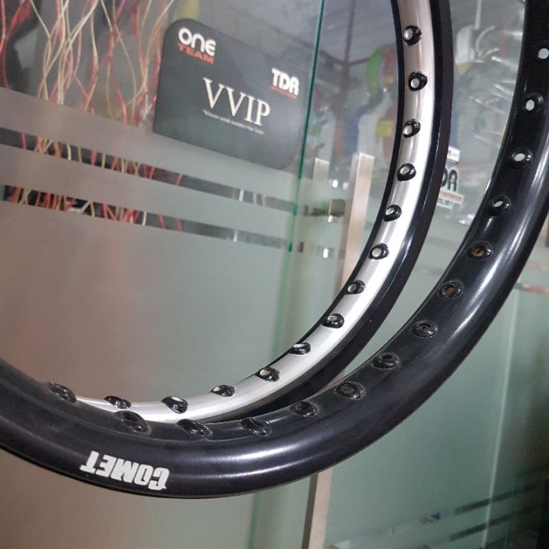 VELG COMET U SHAPE RING 14 BLACK SEPASANG