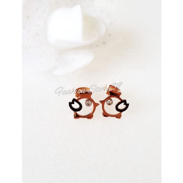 Anting Tusuk Chick Lucu Titanium Impor Edisi Terbatas Model Fashion Anting Tusuk Titanium Premium Antikarat