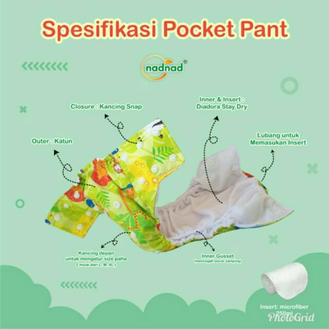 Murah Clodi nadnad by sakina pant pocket tanpa insert Keren