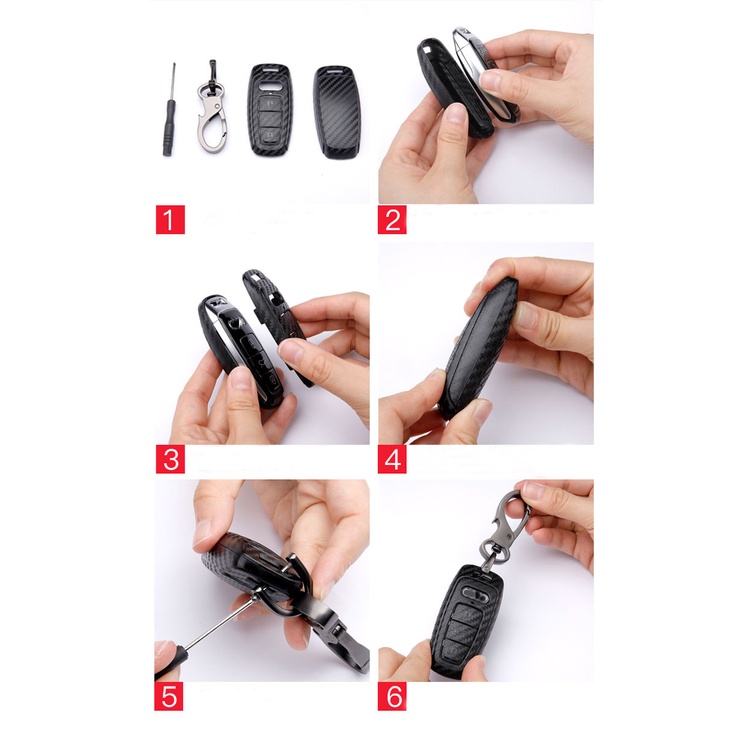 Cover Kunci Mobil Bahan Carbon Fiber Untuk Mazda 2 3 6 Axela Atenza CX-5 CX5 CX-3 CX-7 CX8 CX-9 2016 2017 2018 2 / 3