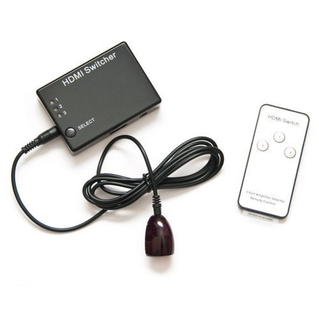 HDMI Switch 3 Port Full HD 1080P HD 01 Remote Control Aksesoris TV Multifungsi Mudah Digunakan