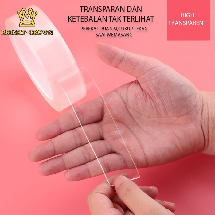 

perekat-pengikat- magic tape nano / double tape / super tape / isolasi bening super kuat - 1m tebal