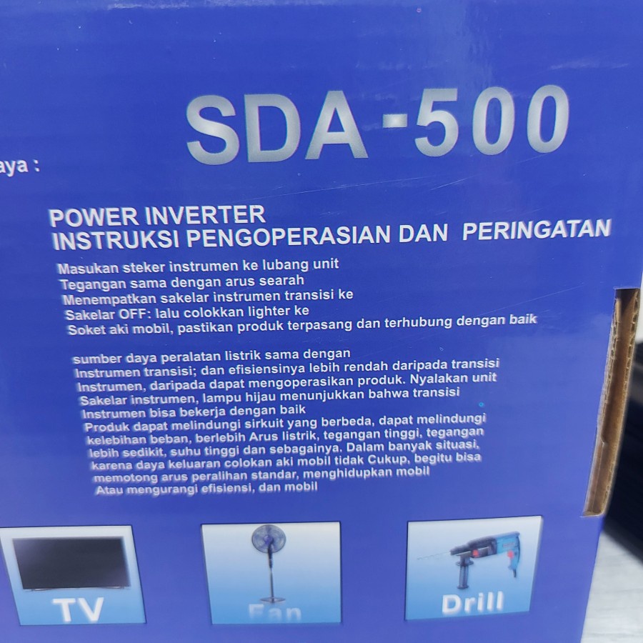 Paling Laris!!! Power Inverter Sunpro 500w 12v-24v - Inverter Mobil 500w / Inverter Mobil Kualitas Tinggi Sunpro SDA-500