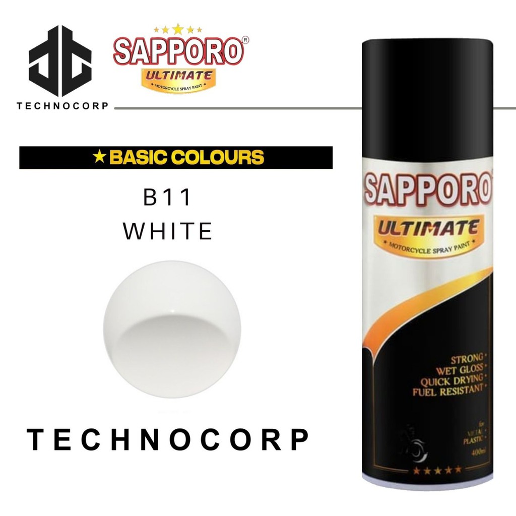 

Cat Semprot SAPPORO ULTIMATE B11 WHITE / PUTIH KILAT POLOS