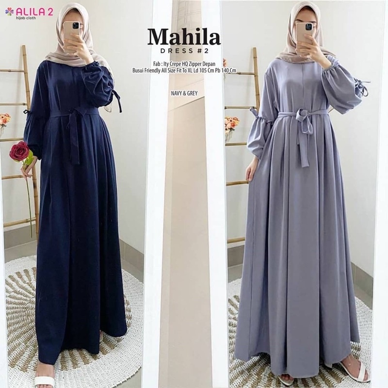 MAHILA DRESS Gamis Ity Crepe HQ LD 100 SAKU KANAN