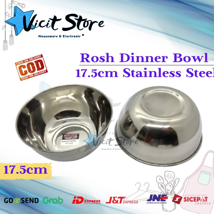 Rosh Dinner Bowl 17.5cm / Mangkok Stainless 17.5cm Rosh