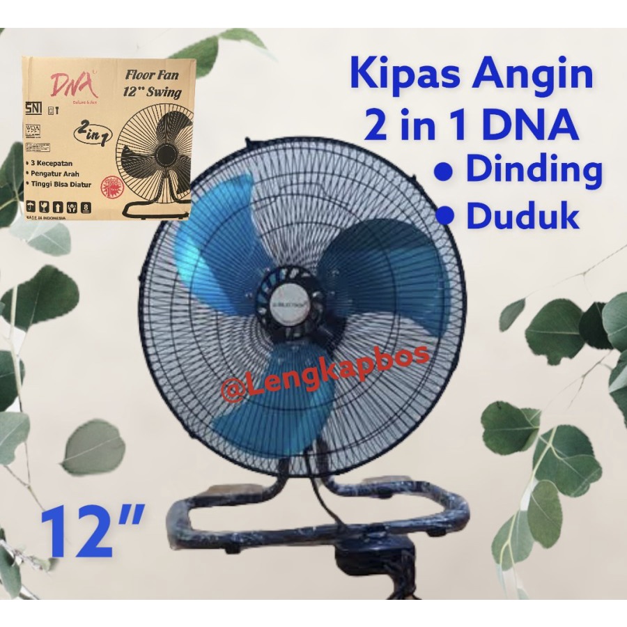 Kipas angin dinding &amp; duduk Besi 2in1 DNA 12&quot; inch