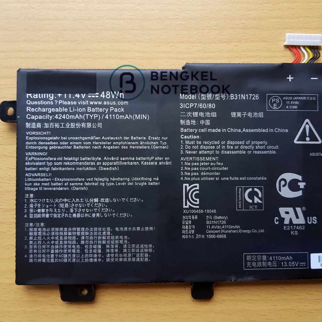 Baterai Asus FX505 FX504 FX504GE FX505DY TUF504GD TUF505DY TUF554GE TUF565GD FX80GD FX80GM FX86FM FX86FE FX504GE FX505 TUF565GD TUF554G B31N1726