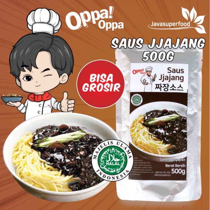 

Saus Jjajang Halal Pasta Kedelai Hitam 500g, 1kg Saus jjajangmyeon Oppa!Oppa