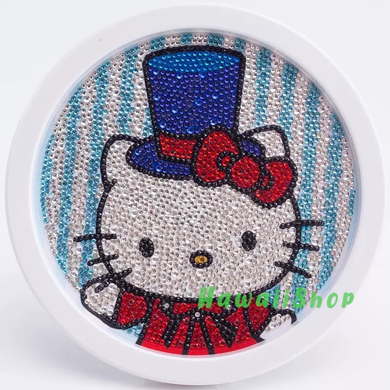 5D Diamond Painting DIY Kids Craft lukisan kristal FREE Frame - HELLO KITTY