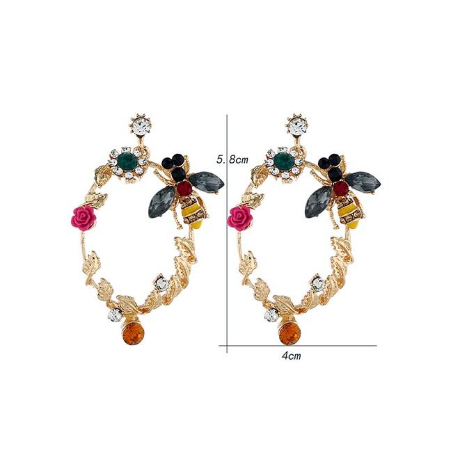 LRC Anting Tusuk Fashion Yellow Garland Earrings F61256