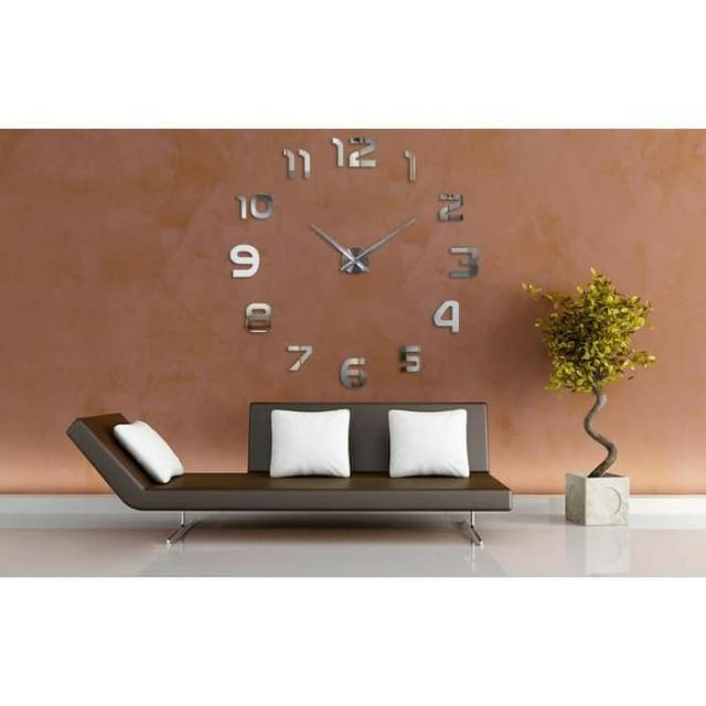 3D Giant Clock Jam Dinding Tempel Besar DIY Dekorasi 80-130cm 02BB