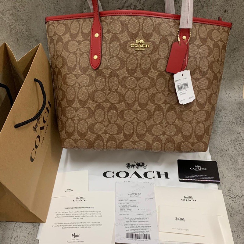 Tas Wanita Coach Zip tote Signature Original 100%