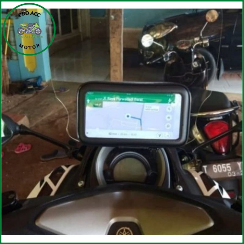 paket breket dan holder HP HANDPHONE waterproof yamaha NMAX (COD)