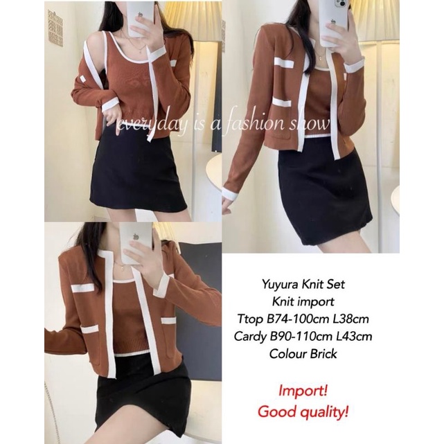 SET YUYURA KNIT IMPORT YUYURA KNIT SET IMPORT Pakaian wanita Baju setelan wanita Stelan wanita setce